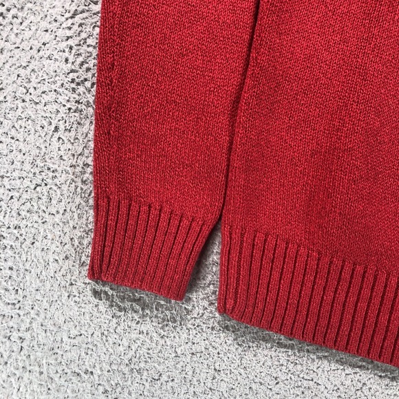 Polo Ralph Lauren Sweater Mens Medium Red Bear Knit Cotton Linen Classic RL - Picture 2 of 15